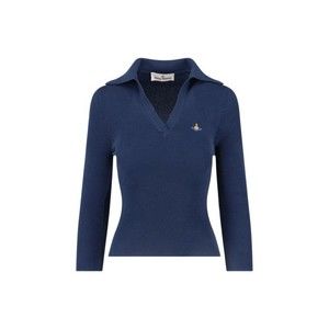 Vivienne Westwood Marina Blue Polo With Multicolor Orb Logo - NWT